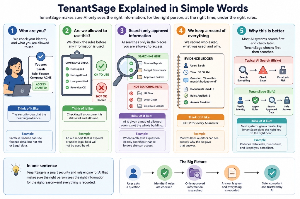 TenantSage — Governance-first AI retrieval explained in simple terms